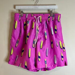 Old Navy Men’s Pink Surfboard Swim Trunks size Medium
